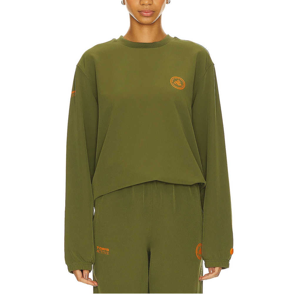 7 Days Active 'Tech' Green Crewneck Sweatshirt Size L - NWT